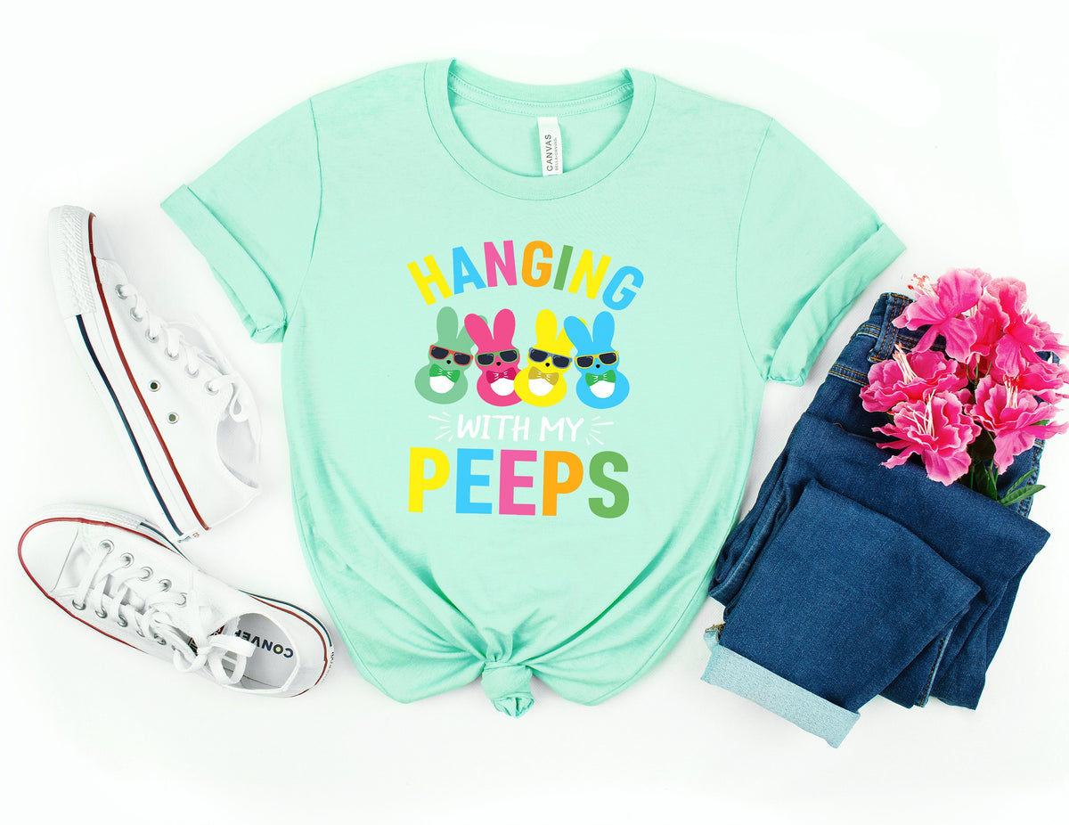 Hanging With My Peeps Shirts Easter Shirt Easter 2021 Shirts Happy Easter Shirt Family Easter Shirts Cute Easter ShirtsGift Easter Day Graphic Tee – Aesthetic Look · Trending Graphic Apparel