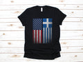 Greek American Flag Shirt Greek USA Flag TShirt Greece TShirt Long Sleeve Tank Top Sweatshirt Hoodie Hoodie – Soft Feel · Great Gift For Fans