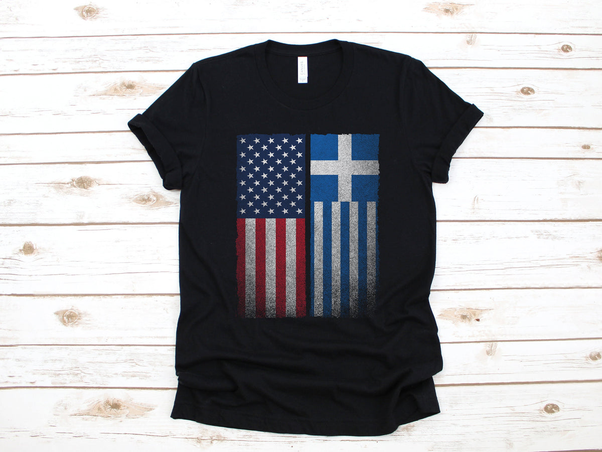 Greek American Flag Shirt Greek USA Flag TShirt Greece TShirt Long Sleeve Tank Top Sweatshirt Hoodie Hoodie – Soft Feel · Great Gift For Fans