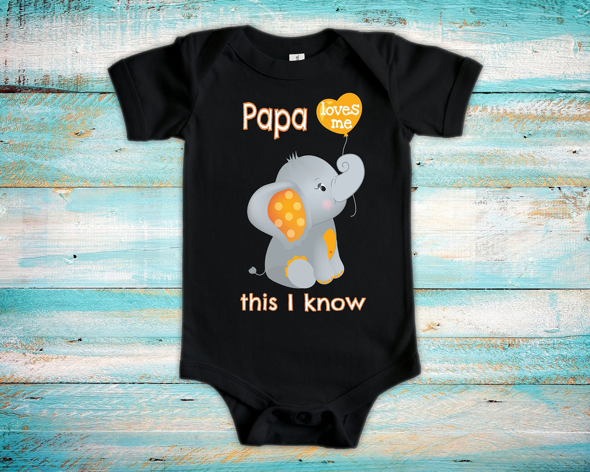 Papa Loves Me Cute Grandpa Name Elephant Baby Bodysuit Unique Grandfather Gift for Granddaughter or Grandson or Pregnancy Announcement Graphic Tee – Everyday Comfort · Trending Graphic Apparel