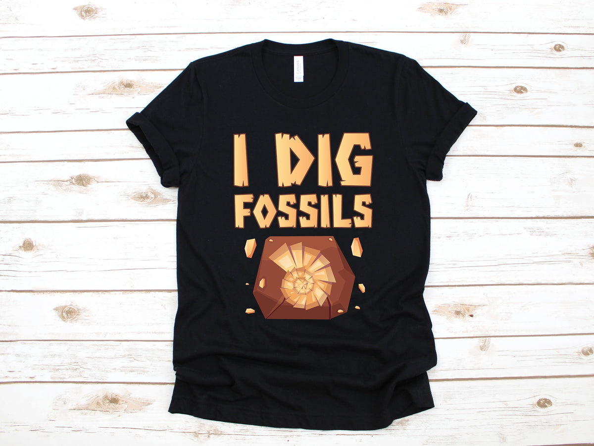 I Dig Fossils Shirt Paleontologist Shirt Funny Dinosaur TShirt Paleontology Archaeologist Long Sleeve Sweatshirt Hoodie Tank Top Hoodie – Soft Feel · Top Pick For Any Outfit