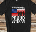 Proud World War II WWII Korean War Veteran Shirt Gift for Combat Military Veterans Great for Veterans Day Shirt or Memorial Day TShirt Graphic Tee – Soft Feel · High-Quality Print