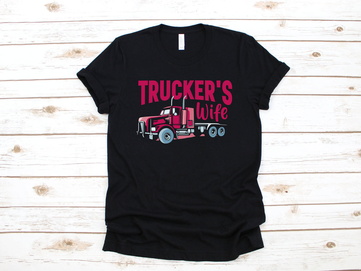 Trucker39s Wife TShirt Cute Trucker Wife Women39s Shirt Husband Trucker Married Trucker Semi Truck Gift Tank Top Hoodie Long Sleeve Hoodie – Easygoing Wear · Trending Graphic Apparel