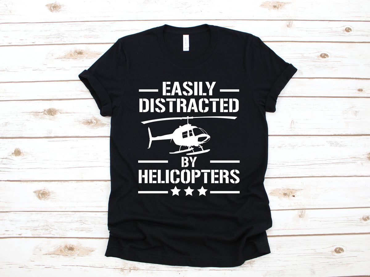 Funny Helicopter Shirt Helicopter Pilot TShirt Distracted By Helicopters Chopper Pilot Tank Top Hoodie Sweatshirt Long Sleeve Gift Hoodie – Easygoing Wear · High-Quality Print