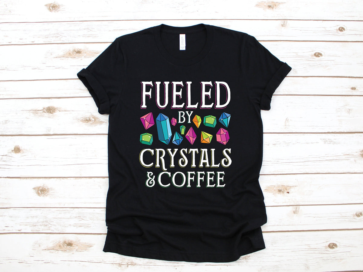Crystals and Coffee TShirt Funny Crystals Shirt Gem Stone Long Sleeve Sweatshirt Hoodie Tank Top Hoodie – Fan Favorite · Perfect For Daily Wear