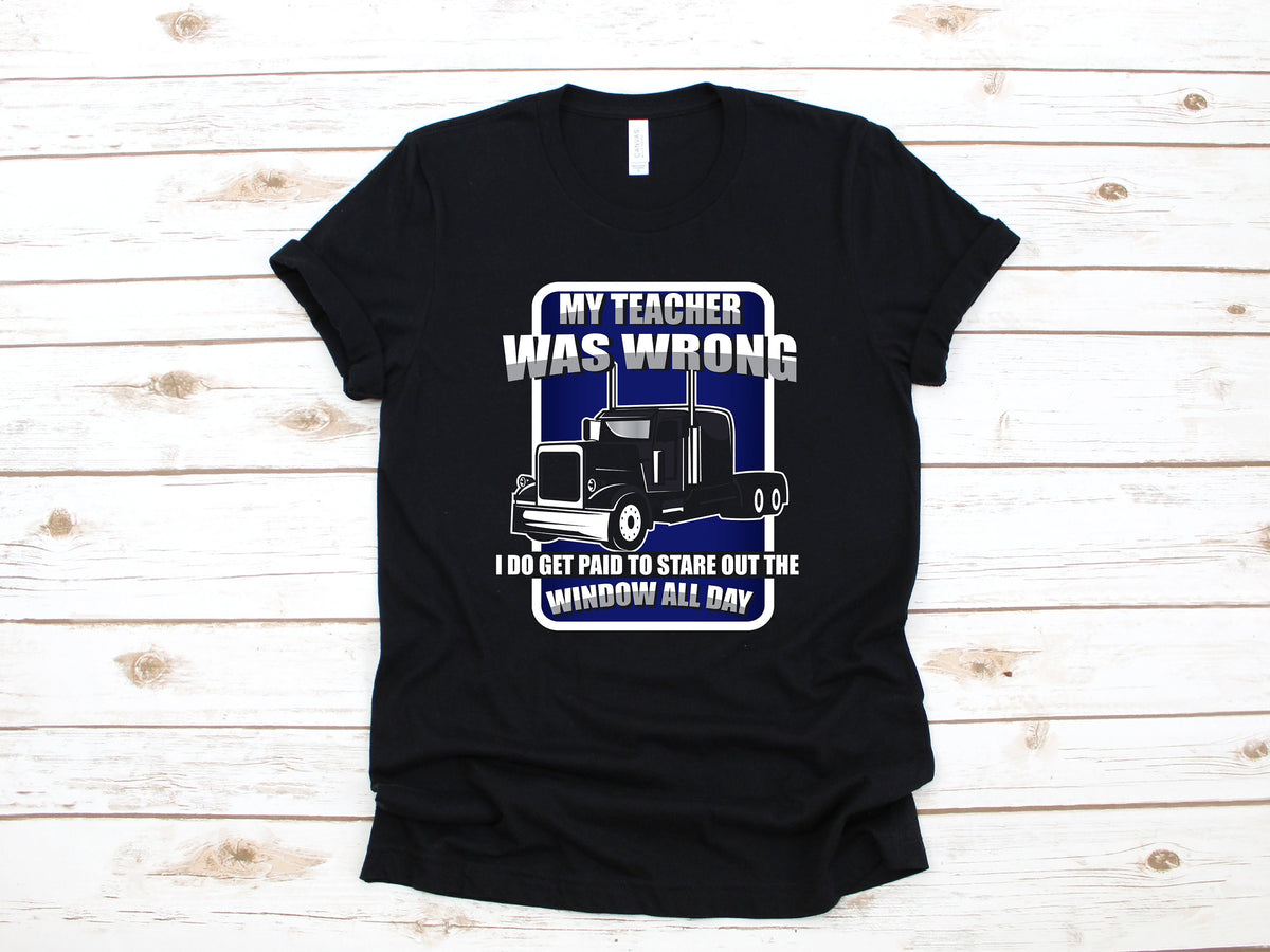 Funny Truck Driver TShirt Trucker Pun Shirt Stare Out Window Semi Truck Driving Gift Tank Top Hoodie Sweatshirt Long Sleeve Hoodie Hoodie – Easygoing Wear · Trending Graphic Apparel