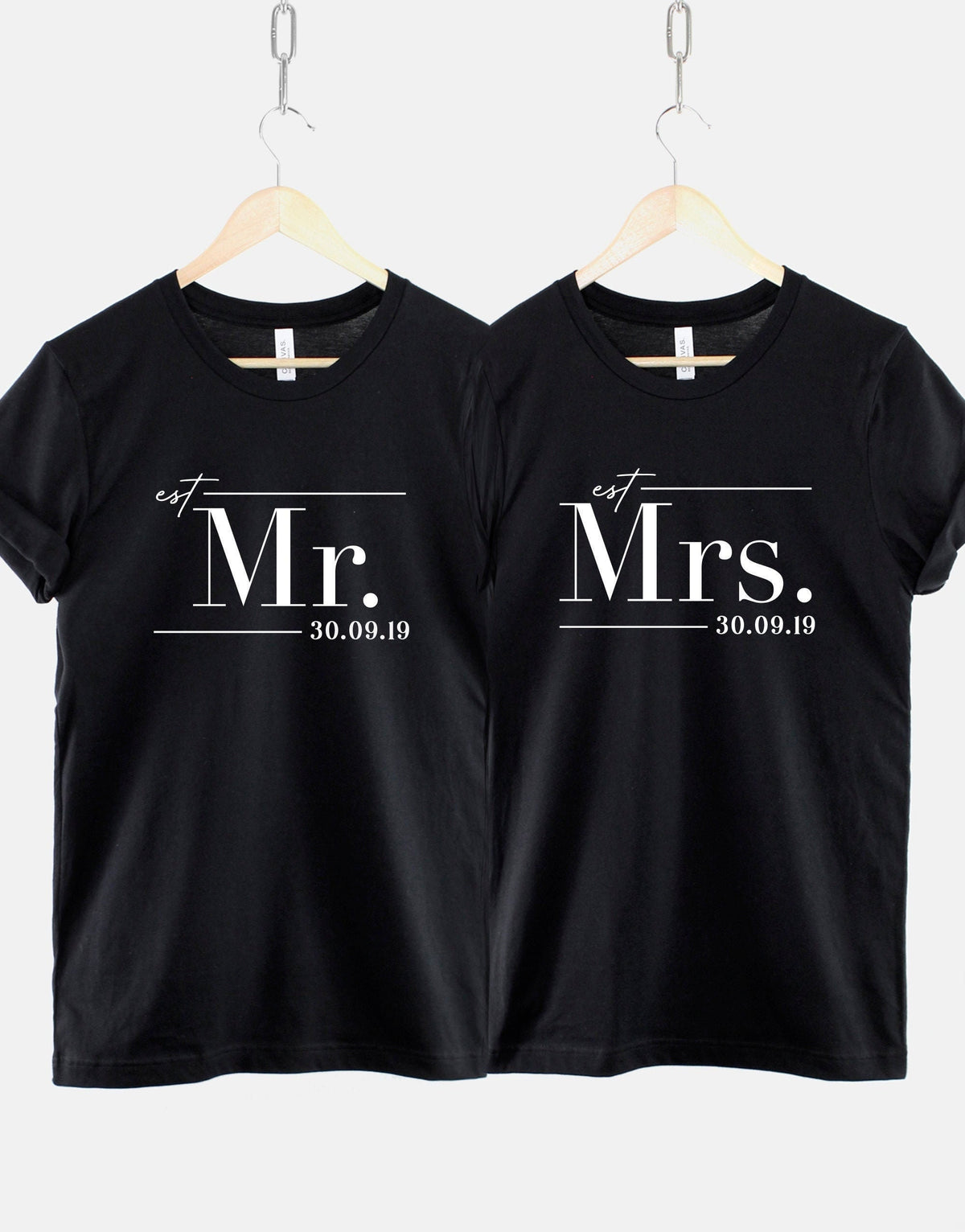 Mr And Mrs TShirts Personalised Mr And Mrs Wedding Shirts Matching Honeymoon TShirts Couples Just Married T Shirts Graphic Tee – Easygoing Wear · High-Quality Print