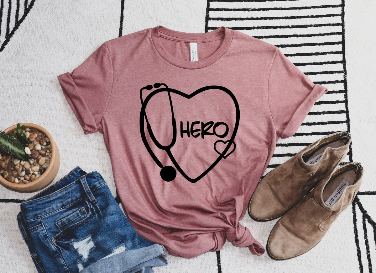 Stethoscope Hero Shirt Nurse Shirt Doctor Shirt Gift for Med School Cute Nurse Gift Hero Shirt 2020 Nurse Graduation Gift Cute Shirt Graphic Tee – Easygoing Wear · Must-Have Style