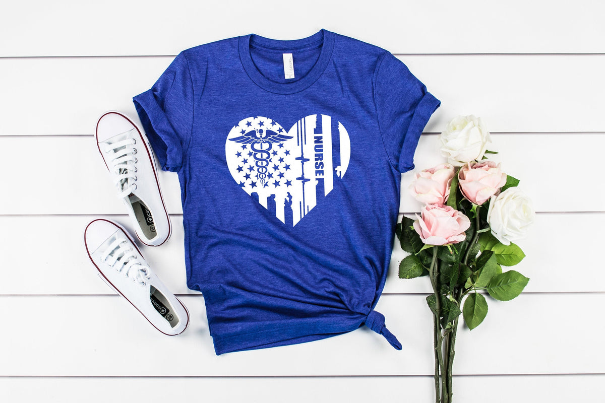 American Medical Heart Montage ShirtNurse Appreciation GiftNurse Gift IdeaNurses Week GiftNurse Flag ShirtNurse School Shirt Graphic Tee – Premium Graphic · Top Pick For Any Outfit