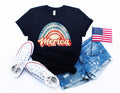 4th of July Rainbow Merica ShirtFreedom ShirtFourth Of July ShirtPatriotic ShirtIndependence Day ShirtsPatriotic Family Shirts Graphic Tee – Feel-Good Design · Top Pick For Any Outfit