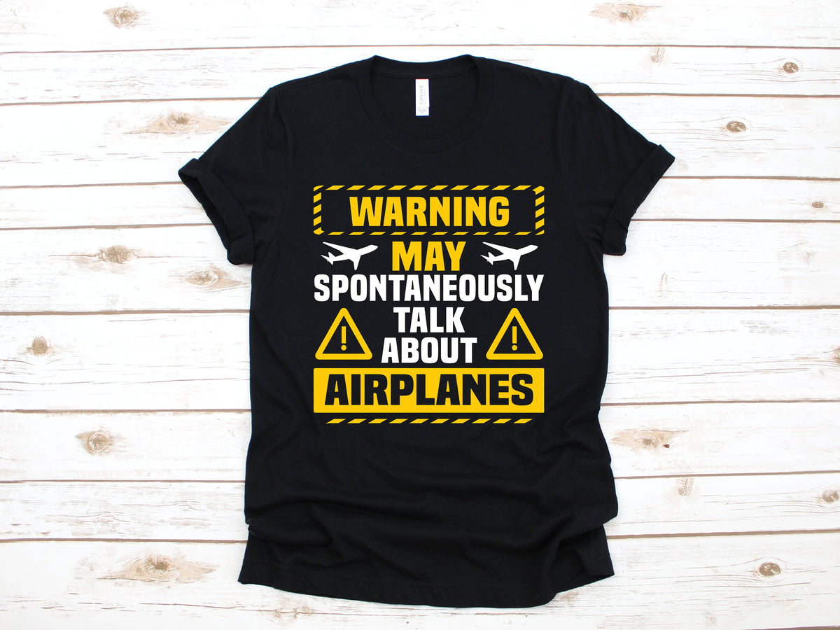 Warning May Talk About Airplanes TShirt Funny Plane Pilots TShirt Pilot Tank Top Hoodie Sweatshirt Long Sleeve Apparel Gift Hoodie – Cozy Vibes · High-Quality Print