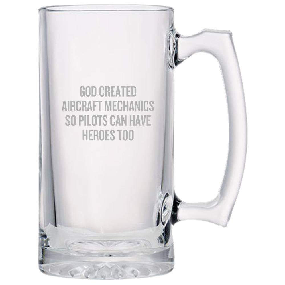 Aircraft Mechanic Gift Airplane Mechanics Beer Mug Aircraft Maintenance God Created Aircraft Mechanics Graphic Tee – Cozy Vibes · Perfect For Daily Wear