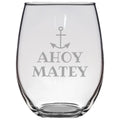 Sailing Gift Idea Boating Stemless Wine Glass Sailor Gift Yachting Gift Ahoy Matey Graphic Tee – Everyday Comfort · Top Pick For Any Outfit
