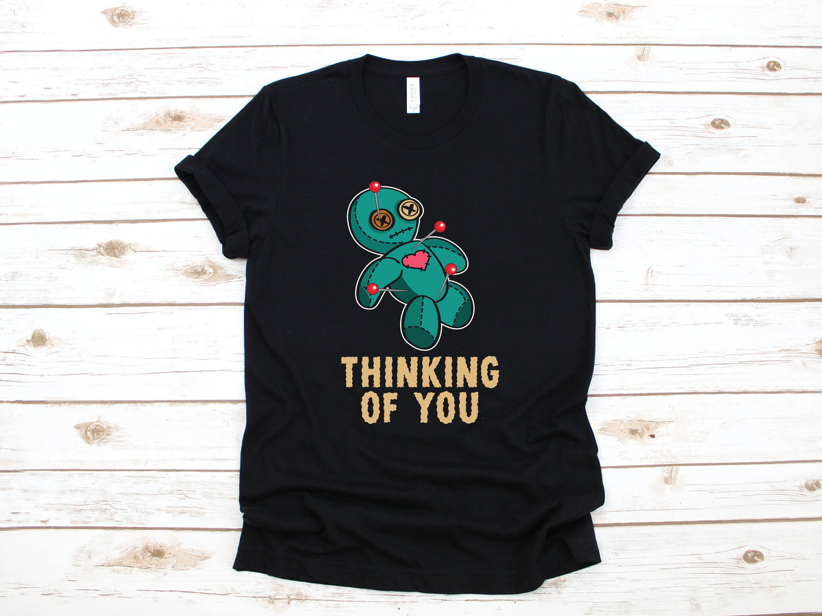 Voodoo Doll Shirt Funny Voodoo TShirt Thinking Of You Dark Magic Tank Top Hoodie Sweatshirt Long Sleeve Hoodie – Cozy Vibes · Great Gift For Fans