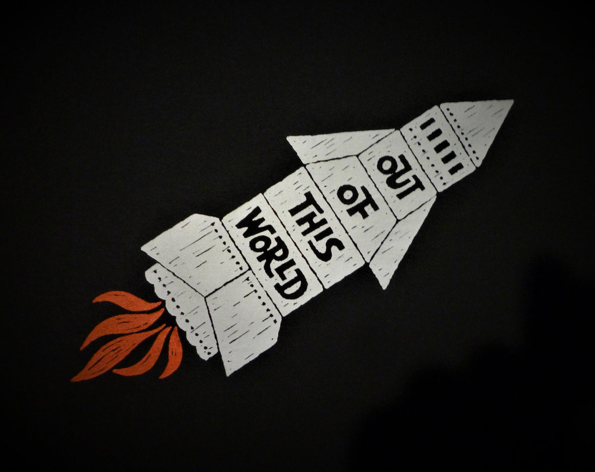 Out of this world t shirt retro vintage space age Graphic Tee – Warm & Stylish · Trending Graphic Apparel