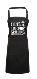 Baking Apron Birthday Gifts For Dad Men Bbq Apron Cooking Apron With Pocket CHILLING AND GRILLING Mens Barbecue Chef Baking Apron Graphic Tee – Soft Feel · Must-Have Style