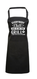 Baking Apron Birthday Gifts Mens Bbq Apron Cooking Apron With Pocket Everybody Chill Dad Is On The Grill Mens Apron Barbecue Birthday Chef Graphic Tee – Soft Feel · Top Pick For Any Outfit
