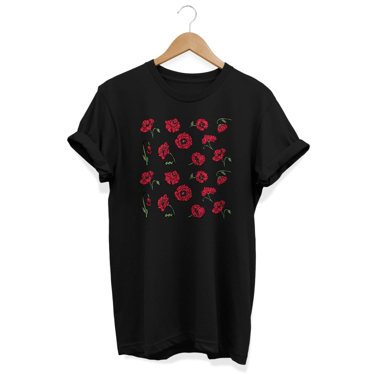 Poppy Red Flowers Aesthetic T shirt Botanical Floral Graphic Tee Minimalist Urban Streetwear Graphic Tee – Everyday Comfort · Must-Have Style