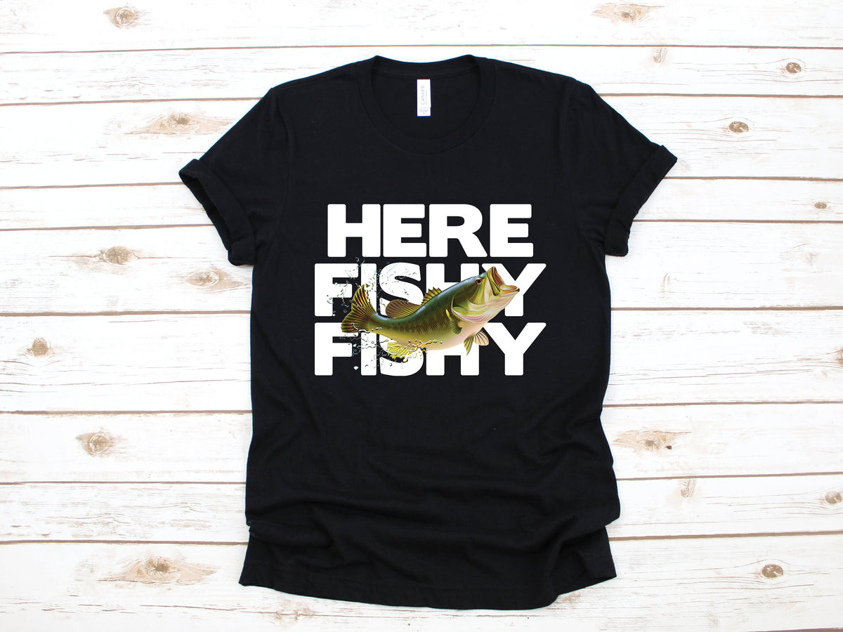 Here Fishy Fishy TShirt Funny Fisher Shirt Fisherman Tank Top Hoodie Sweatshirt Long Sleeve Child Apparel Gift Hoodie – Fan Favorite · Great Gift For Fans