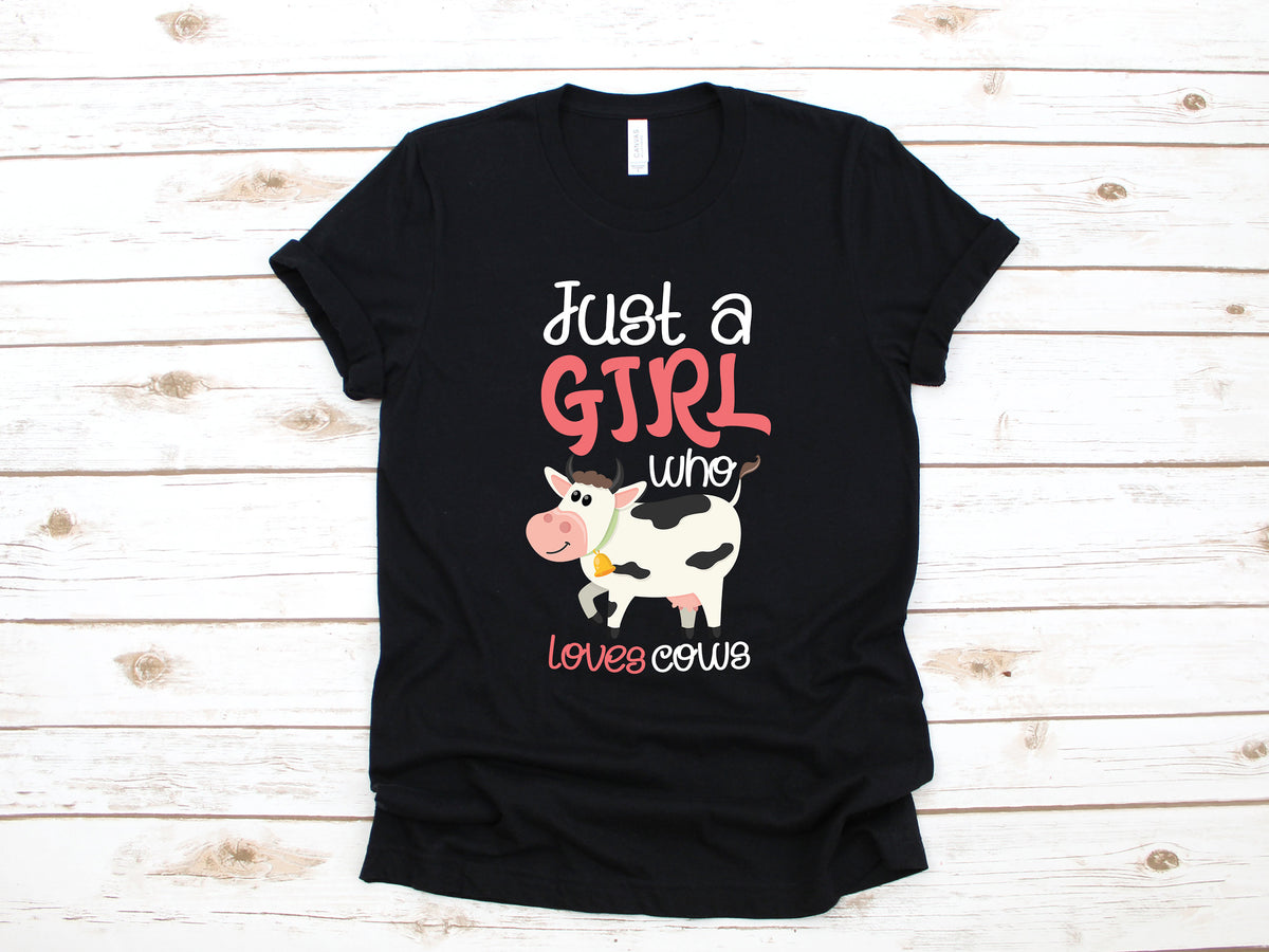 Girl Who Loves Cows TShirt Funny Cow Shirt Farm Cow Gift Cute Cow Long Sleeve Hoodie Tank Top Womens Tee Hoodie – Cozy Vibes · Great Gift For Fans