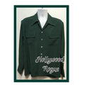HR051 195039s vintage reproduction Hollywood Rogue Dark Green Gabardine Shirt Graphic Tee – Fan Favorite · Trending Graphic Apparel