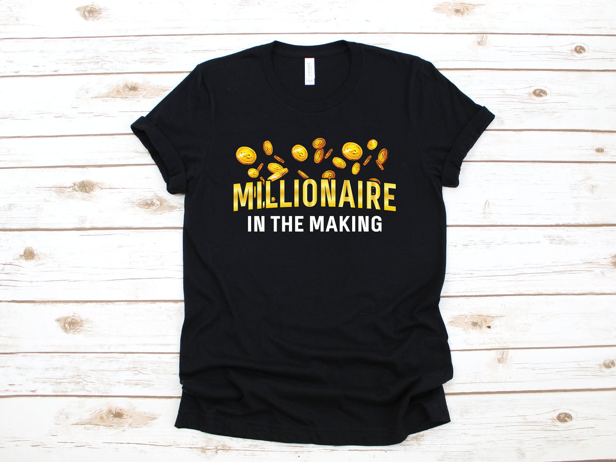 Millionaire In The Making TShirt Funny Future Millionaire Shirt Long Sleeve Sweatshirt Entrepreneur Tees Hoodie Tank Top Hoodie – Bold Style · Top Pick For Any Outfit