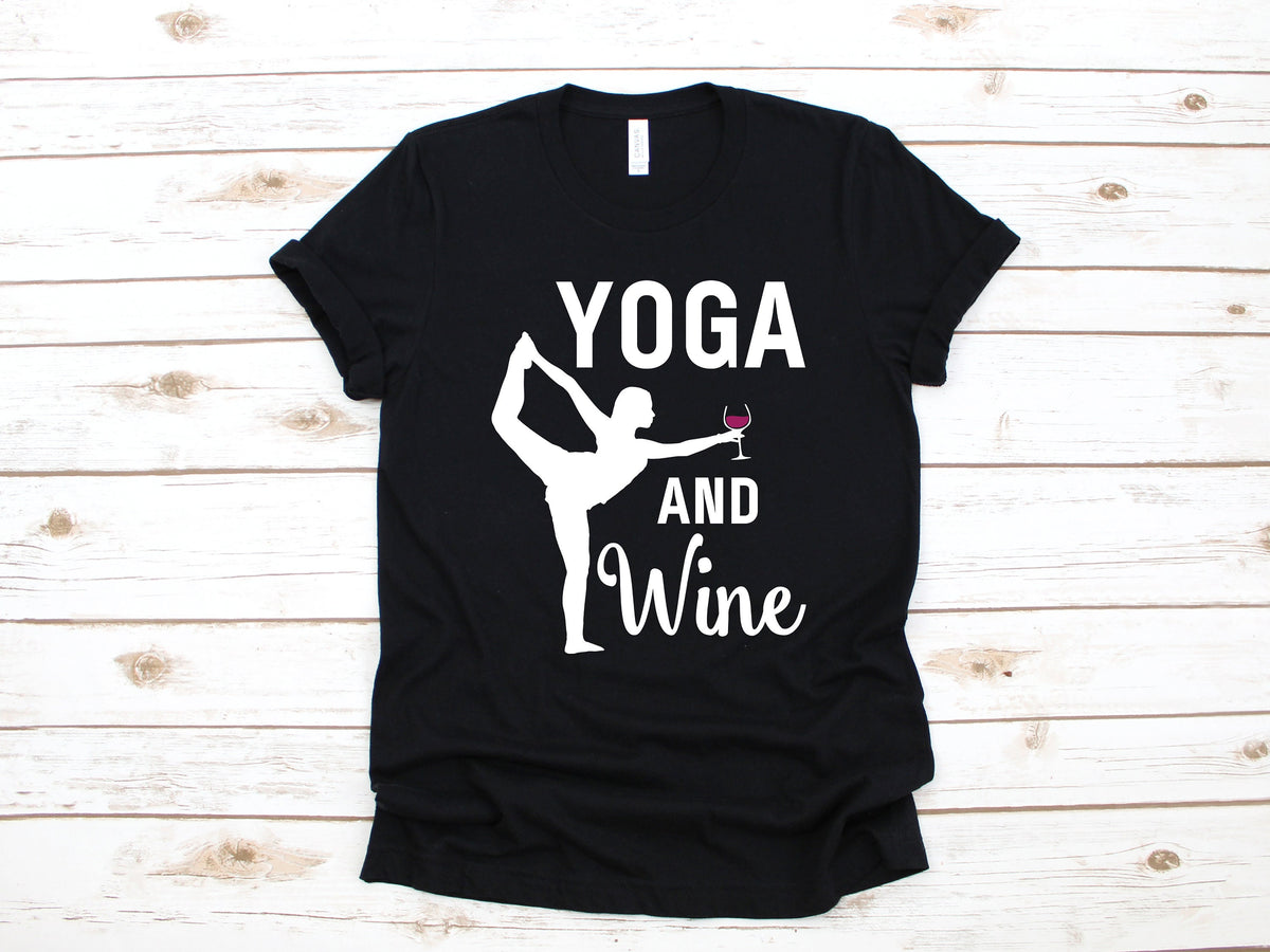 Yoga and Wine TShirt Funny Yoga Shirt Tank Top Cute Yoga Hoodie Sweatshirt Long Sleeve Hoodie – Everyday Comfort · High-Quality Print