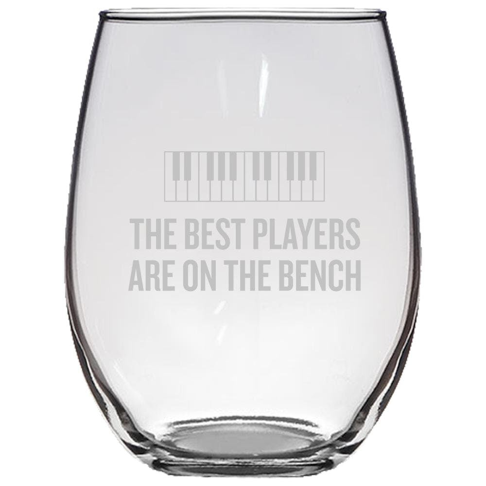 Piano Stemless Wine Glass Piano Teacher Gift Piano Player Present The Best Players Are on the Bench Graphic Tee – Cozy Vibes · Top Pick For Any Outfit