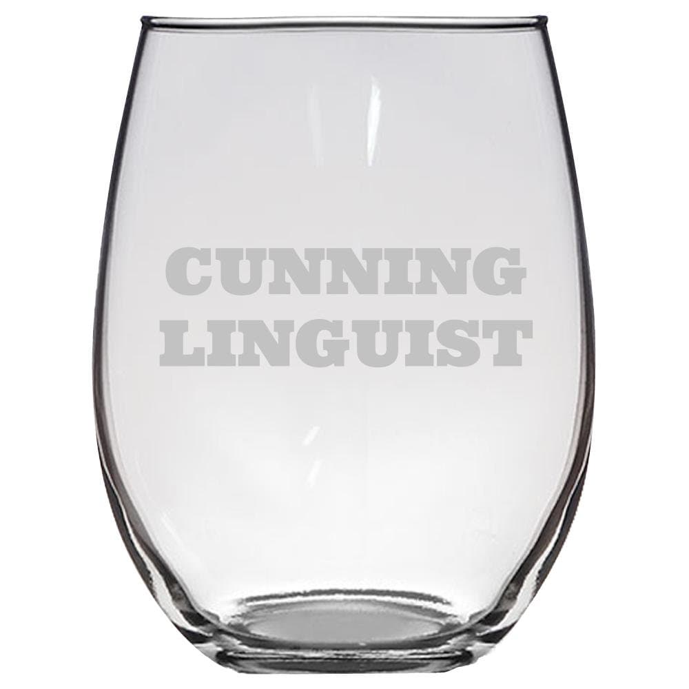 Funny Linguist Gift Linguistics Teacher Gift Cunning Linguist Stemless Wine Glass Graphic Tee – Bold Style · Top Pick For Any Outfit