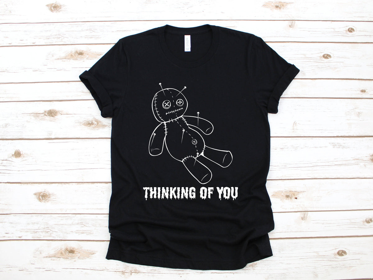Voodoo Doll Shirt Funny Voodoo Thinking Of You TShirt Dark Magic Tank Top Hoodie Sweatshirt Long Sleeve Hoodie – Bold Style · Perfect For Daily Wear