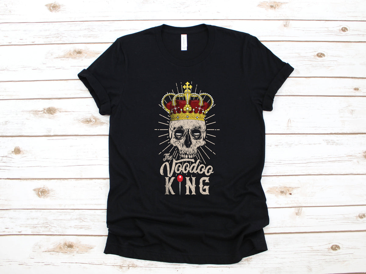 Voodoo King Shirt Skull Voodoo TShirt Dark Magic Tank Top Hoodie Sweatshirt Long Sleeve Hoodie – Premium Graphic · Great Gift For Fans