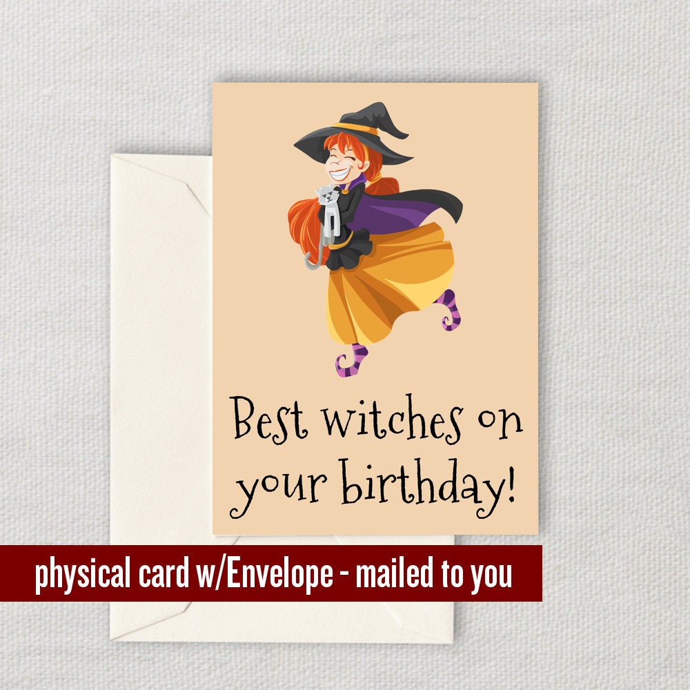 Cute Witch Birthday Card Witch Greeting Card Pagan Birthday Card Wiccan Card Funny Pagan Cards Graphic Tee – Bold Style · Top Pick For Any Outfit