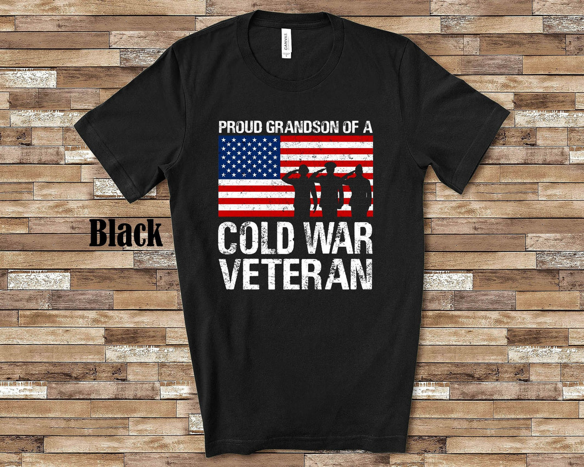 Proud Grandson of Cold War Veteran Matching Family Shirt Great for Memorial Day Veterans Day Flag Day July 4th or Fathers Day Gift Graphic Tee – Soft Feel · Trending Graphic Apparel