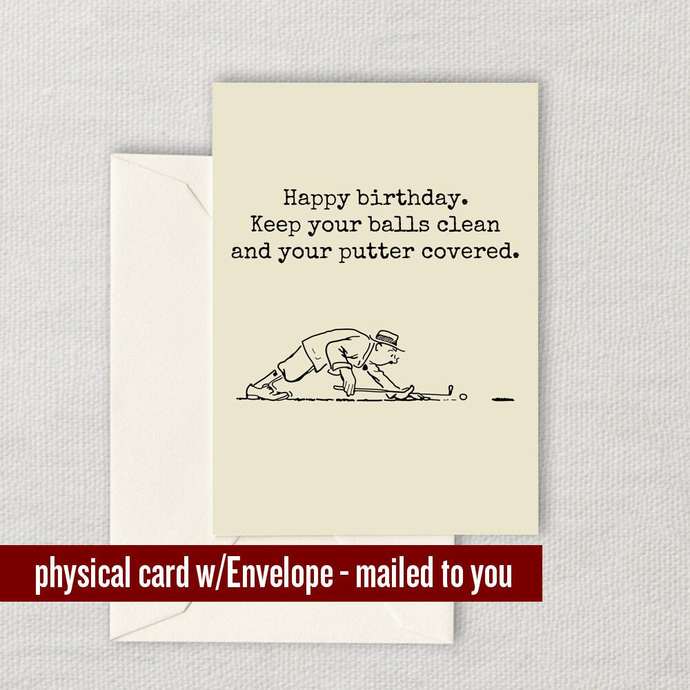 Funny Golf Card Golf Birthday Card Golf Player Card Golf Greeting Cards Keep Your Balls Clean Graphic Tee – Feel-Good Design · High-Quality Print