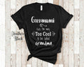Too Cool Grossmami Grandma Tshirt Swiss Grandmother Gift Idea for Mother39s Day Birthday Christmas or Pregnancy Reveal Announcement Graphic Tee – Feel-Good Design · Trending Graphic Apparel