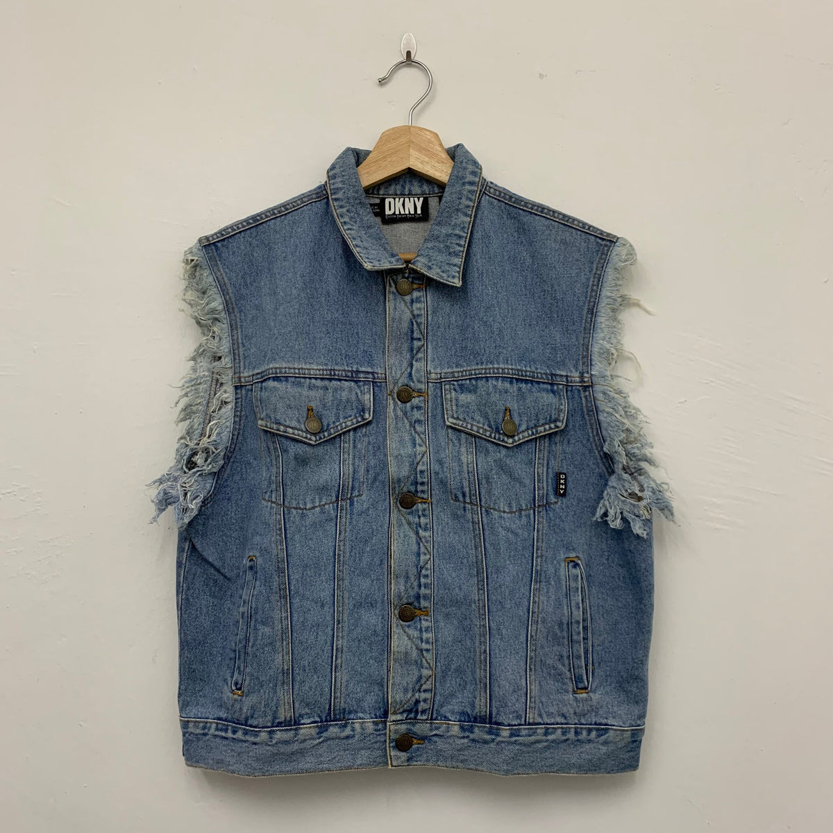 Vintage DKNY Sleeveless Denim Jacket Size Medium Graphic Tee – Premium Graphic · High-Quality Print