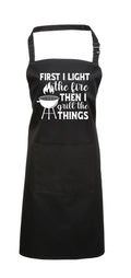 Baking Apron Birthday Gifts Dad Men Bbq Apron Cooking Apron With Pocket First I Light the Fire Then Grill Mens Apron Barbecue Chef Baking Graphic Tee – Fan Favorite · Must-Have Style