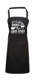 Baking Apron Birthday Gifts For Dad Mens Bbq Apron Cooking Apron With Pocket I Only Smoke The Good Stuff Mens Apron Barbecue Apron Chef Graphic Tee – Warm & Stylish · Great Gift For Fans