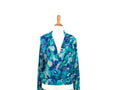 Vintage 8039s Faux Wrap Blouse Women39s Medium Abstract Print Rayon Elastic Waist Cross Over Deep V Neck Padded Shoulder Long Sleeve Shirt Graphic Tee – Warm & Stylish · Top Pick For Any Outfit