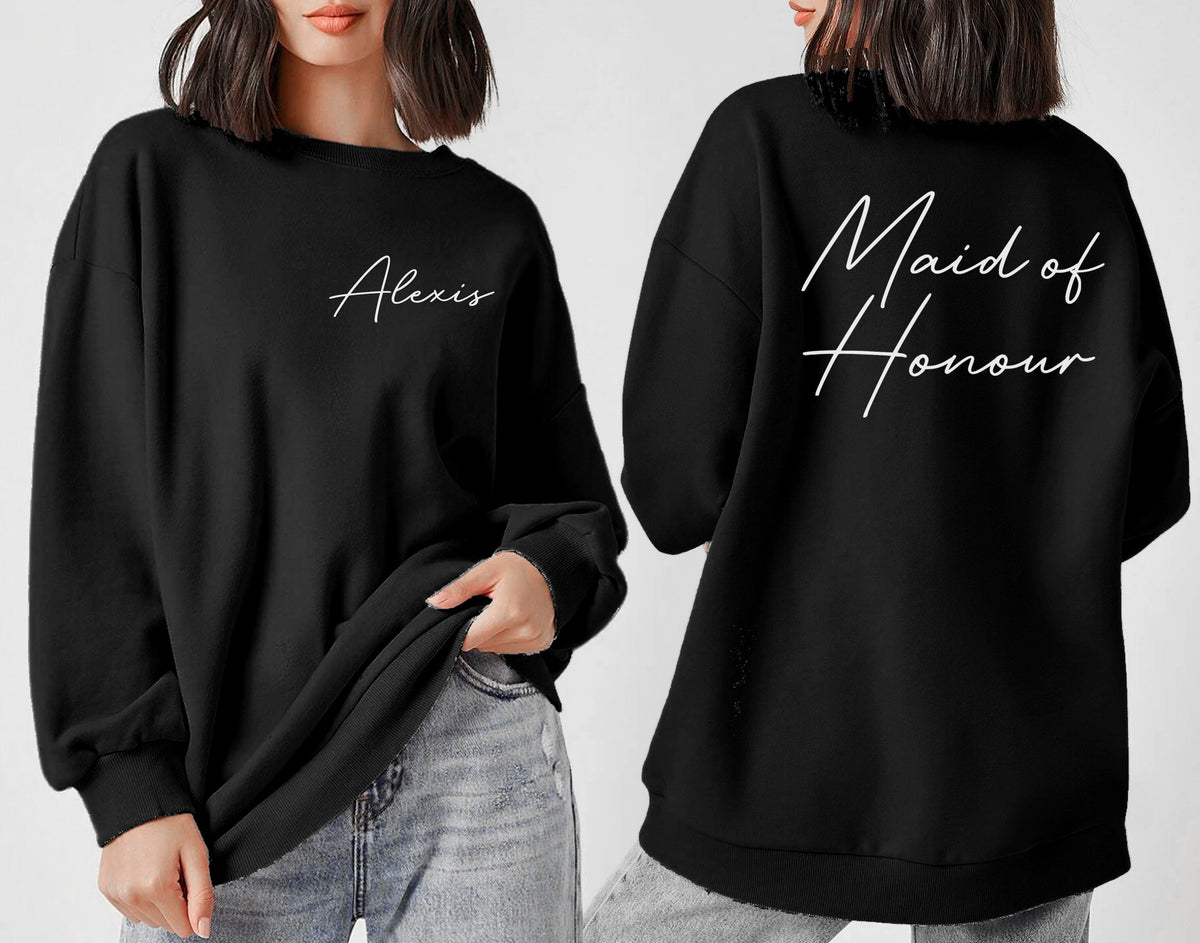 Personalized Bridal Shower Shirts Personalised Maid of Honor Sweatshirt Bridesmaid Sweatshirt Sweatshirt – Bold Style · Top Pick For Any Outfit