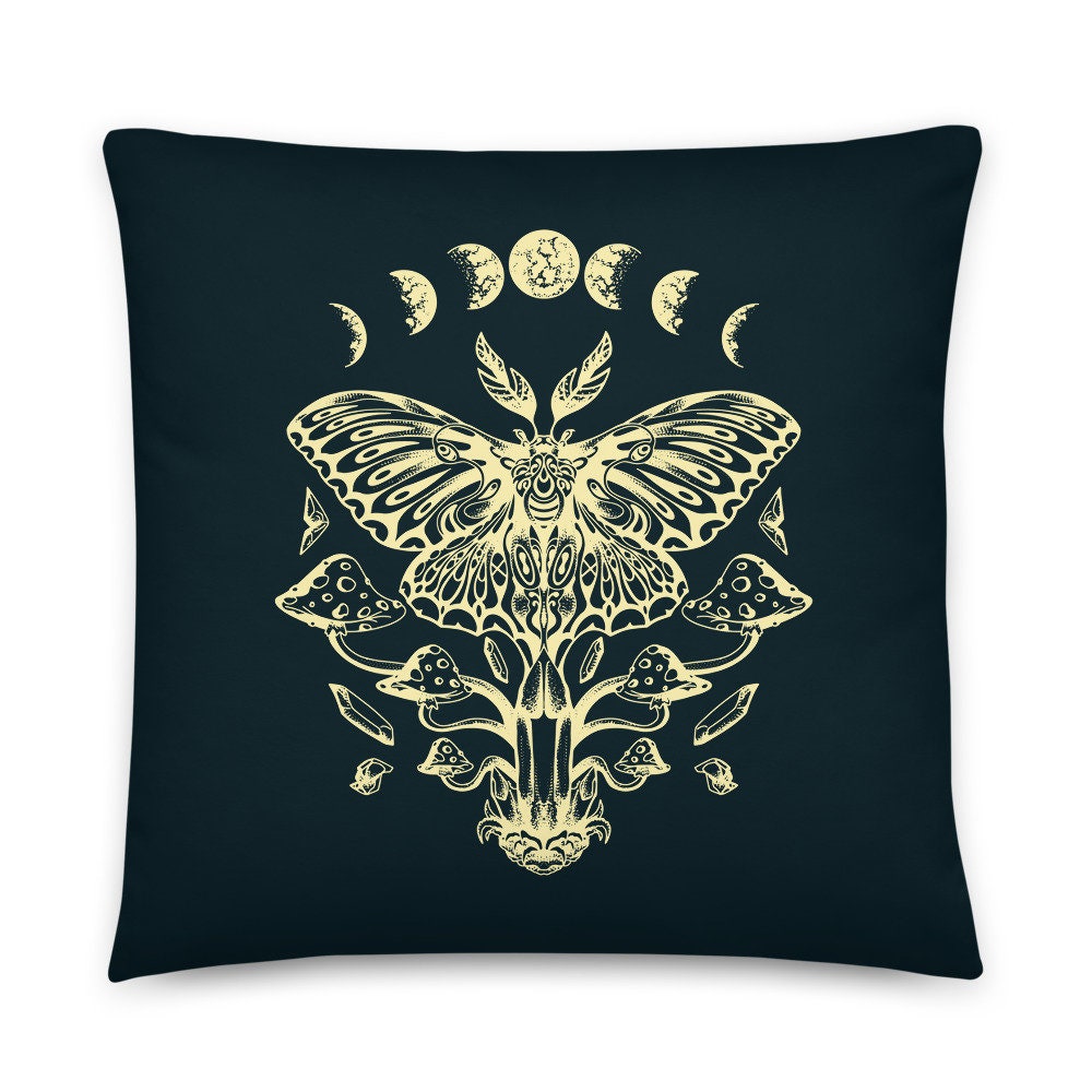 Moon Phase Monarch Butterfly Art Pillow Graphic Tee – Warm & Stylish · Trending Graphic Apparel