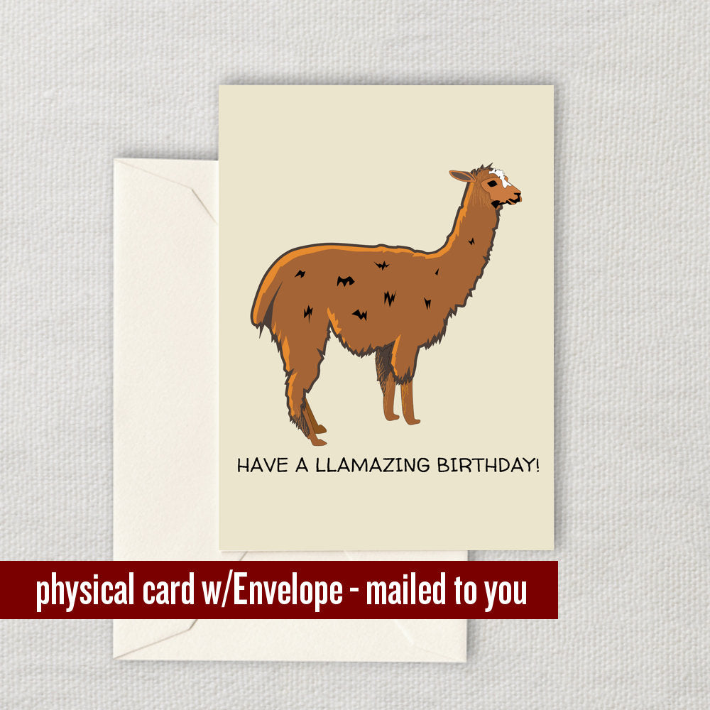 Llama Birthday Card Llama Greeting Card Cute Llama Card Have A Llamazing Birthday Graphic Tee – Everyday Comfort · Must-Have Style