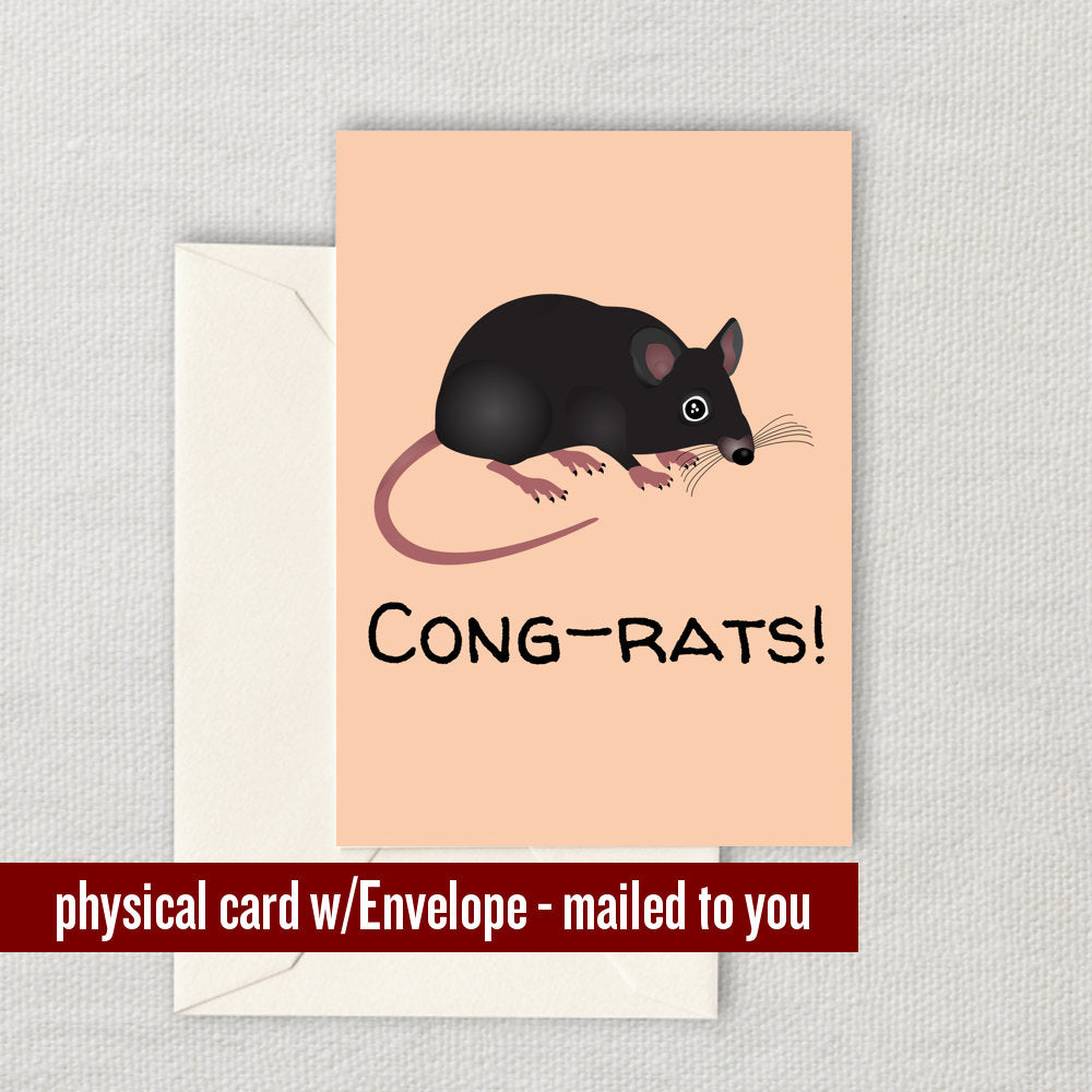 Funny Rat Greeting Card Rat Birthday Card Gift For Rat Lovers Rat Owner CongRats Graphic Tee – Easygoing Wear · Must-Have Style