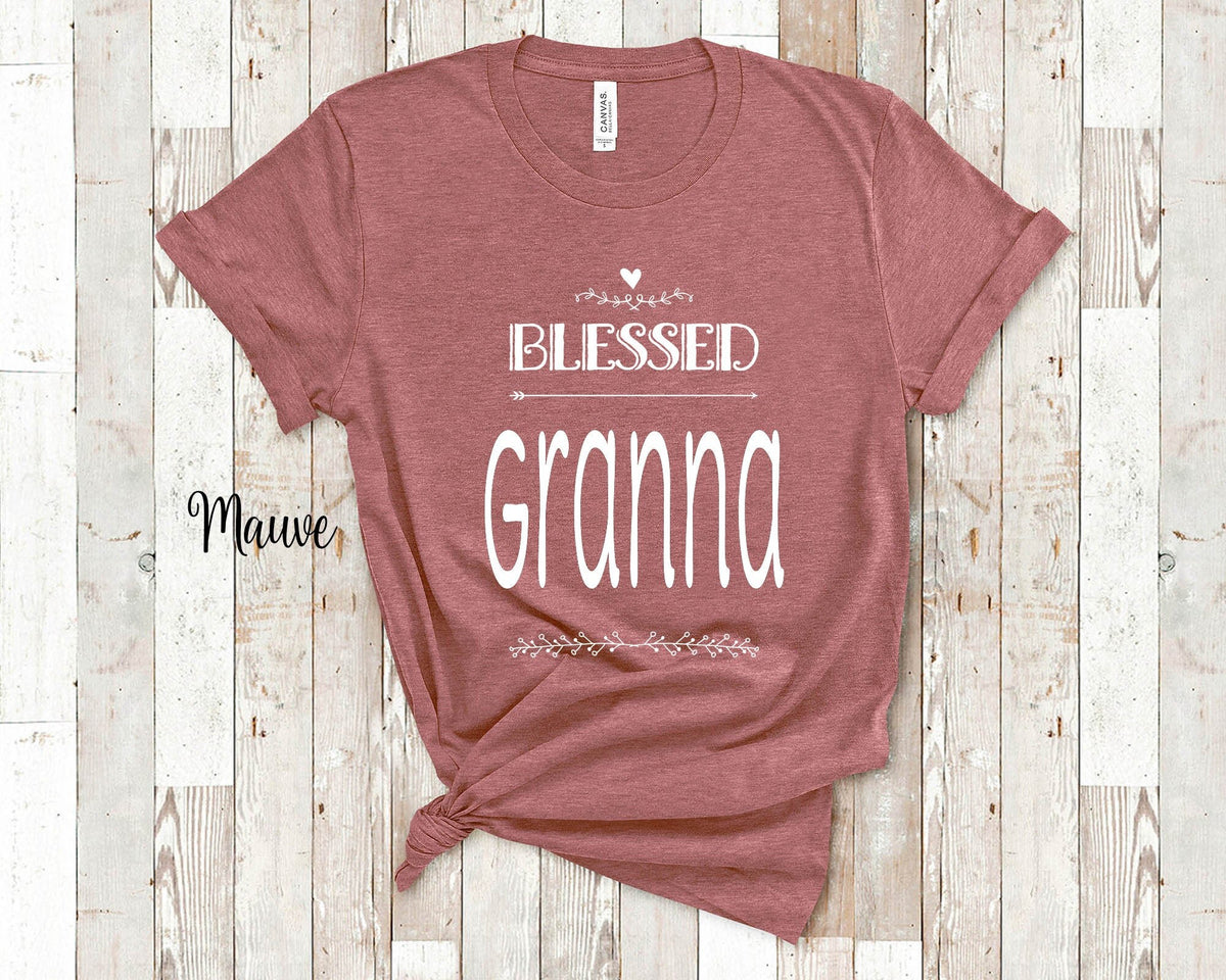 Blessed Granna Grandma Tshirt Special Grandmother Gift Idea for Mother39s Day Birthday Christmas or Pregnancy Reveal Announcement Graphic Tee – Warm & Stylish · Great Gift For Fans