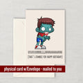 Zombie Card Zombie Birthday Card Funny Zombie Card Physical Card Happy Birthday Graphic Tee – Everyday Comfort · Great Gift For Fans