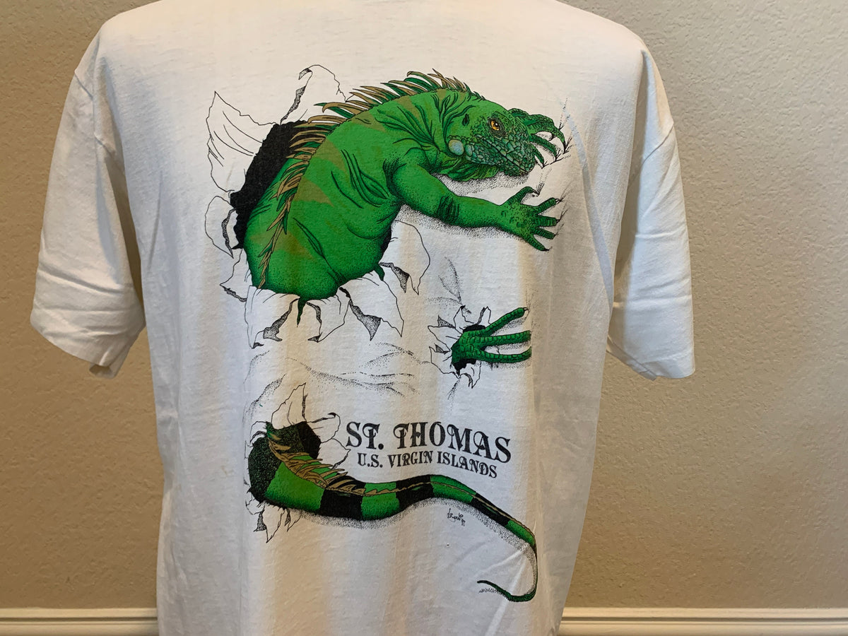 Vintage 9039s St Thomas US Virgin Islands Lizard T Shirt Size XL Graphic Tee – Feel-Good Design · Trending Graphic Apparel