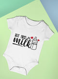 Baby Bodysuit But First Milk Funny Baby Vest Baby Shower Gift New Baby Gift Baby Onesie Graphic Tee – Soft Feel · Top Pick For Any Outfit