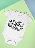 Baby Bodysuit One Girl Thousand Feelings Funny Baby Vest Baby Shower Gift New Baby Gift Baby Onesie Graphic Tee – Cozy Vibes · High-Quality Print