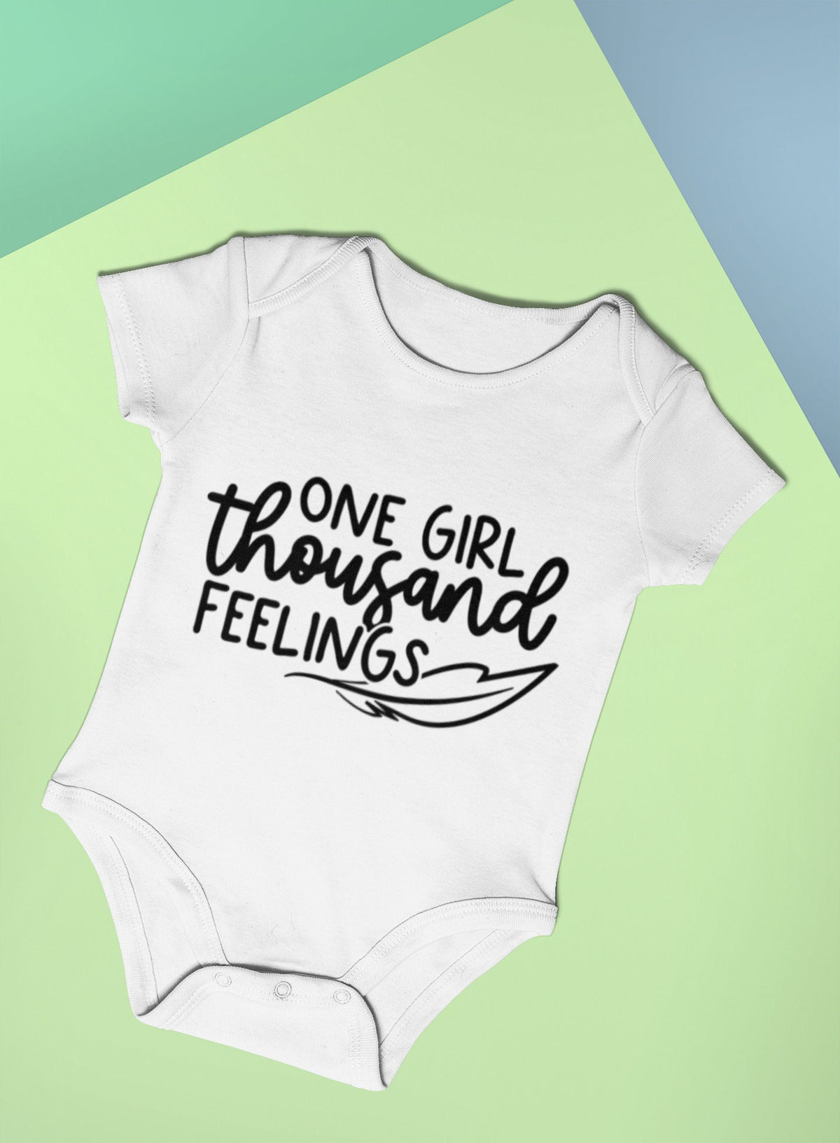 Baby Bodysuit One Girl Thousand Feelings Funny Baby Vest Baby Shower Gift New Baby Gift Baby Onesie Graphic Tee – Cozy Vibes · High-Quality Print