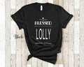 Blessed Lolly Grandma Tshirt Special Grandmother Gift Idea for Mother39s Day Birthday Christmas or Pregnancy Reveal Announcement Graphic Tee – Premium Graphic · Must-Have Style